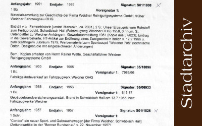 Aus dem Stadtarchiv zur Firma Weidner
